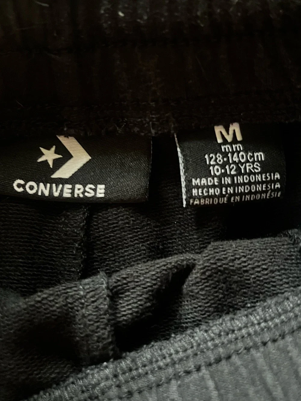 Converse Black Kids Drawstring Shorts with White Logo